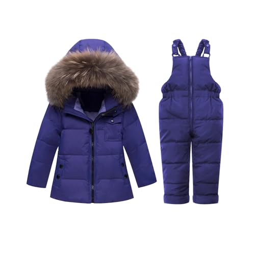 Toddler Snowsuit Boy Baby Winter Coat Girl Snow Pants and Jackets Bib 1-2-3-4-5T
