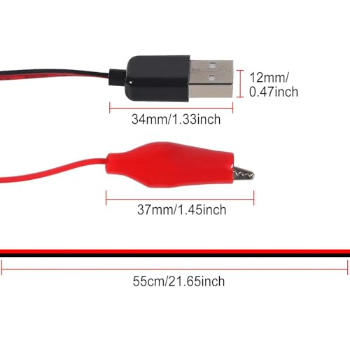 Image of 8PCS USB to Alligator Clip Adapter Cable Male USB to Alligator Clip Probe USB Cables with Alligator Clip for Circuit Test(Male)