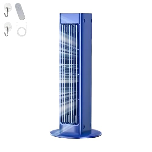 Breezamax, Enfriador de Aire, Ventilador de Pared Compacto y silencioso, refrigeración energéticamente eficiente con Cabezal oscilante for Combatir el Calor y la Humedad.(Blue)