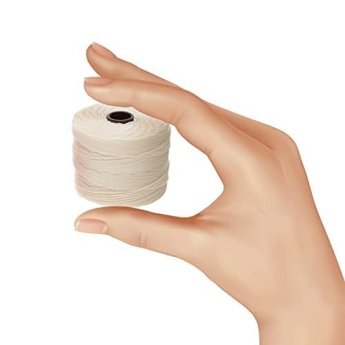 Hilo de tejer cuentas Beadsmith S-Lon 18 vainilla para micro-macramé y pulseras Kumihimo 7