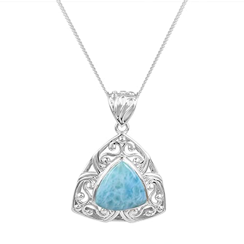 Collier Larimar bleu ciel argent 925 anti-allergie pour sublimer les peaux sensibles