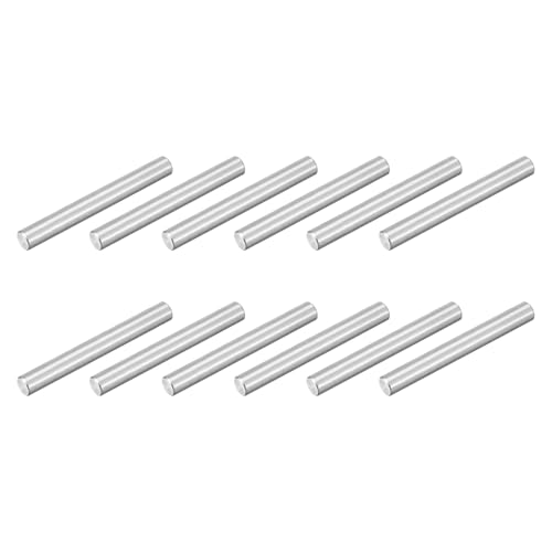 uxcell 12Pcs M5 x 40mm 304 Stainless Steel Dowel Pin, Cylindrical Shelf Support Peg Pin Parallel Pin Fastener for Mechanical Manufacturing, Industry, Furniture Installation, Silver