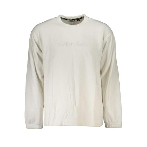 Sweat-shirt homme Calvin Klein blanc en tissu respirant haut de gamme