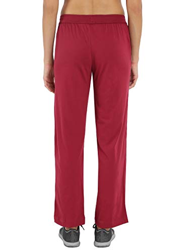 Image of Jockey 1305 Women's Super Combed Cotton Rich Relaxed Fit Mid Rise Trackpants with Contrast Side Piping and Pockets