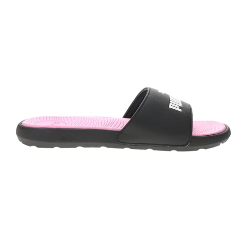 PUMA Womens COOL CAT 2.0 Slide Sandals Puma Black-Puma White-Pale Pink 8