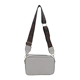 Bolso bandolera vintage elegante para mujer, bolso de cuero con correa ancha ajustable, bolso de hombro de moda para uso diario (White)