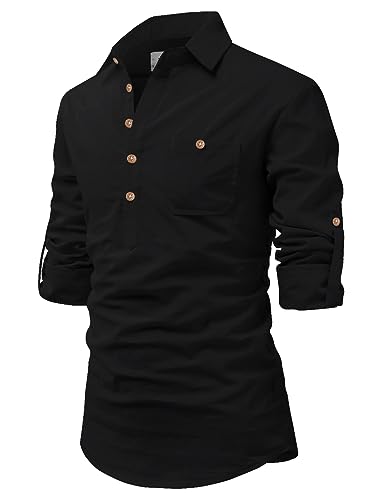 Image of Vida Loca Men Cotton Full Sleeve Casual Spread Collor Slim Fit Short Kurta for Men and Boys (Pack of 2)