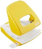 Taladro de oficina metálico amarillo de 2 agujeros, para A4, A5, A6 y folio, capacidad de perforación de 4 agujeros con la posición 888 en la barra guía