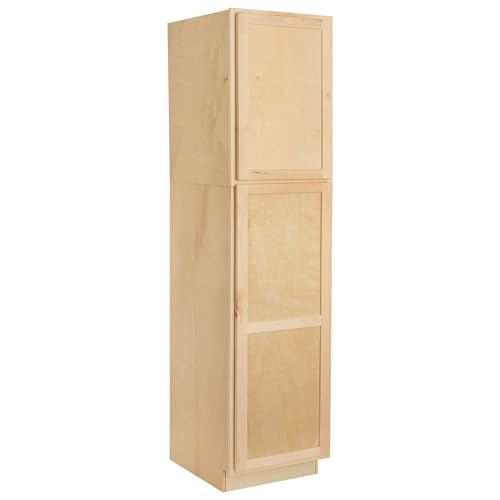 Quicklock RTA (Ready-to-Assemble) Pantry Kitchen Cabinets - Shaker Style | Made in America | Soft Close Hardware (Raw Maple, 90