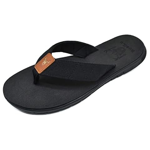 KuaiLu Herren Flip Flops Ultra Leicht Flach Weich Stoff Bade Sandalen Bequeme Gepolstert Badelatschen Yoga Matte Sommer Strand Zehentrenner Schwarz EU43 Cover