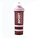 Protein Shaker Water Bottles 450ML, Gym Sports Bottle with Stirring Ball, with 2pcs Container Storage for Protein or Supplements, Essential for Fitness Gifts, BPA free,Red