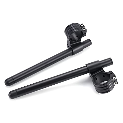 Guidon Bracelet Reglable Moto 53mm,CNC Aluminium Kit Guidon Cafe Racer Demi Guidon Rehausse Diametre 53 Pour Universel Accessoire Moto 7/8 22mm Tube 1 Paire De Couleur Noire - Image 6