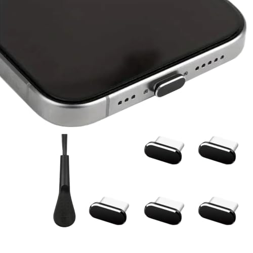 USB C Dust Plug Type C Anti Dust Plug Cover Charging Port Protector Cap with Cleaning Brush for iPhone 17 Pro Max iPhone 16 Pro MaxSamsung Galaxy S25/S24/S23 All USB C Devices