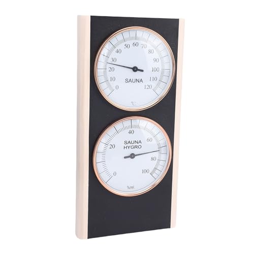 Aoaoy Termómetro Higrómetro para Sauna, Medidor de Temperatura y Humedad de Sauna de Madera para Cuarto de Ducha de SPA, con Pantalla de Temperatura y Humedad Celsius de Madera, para