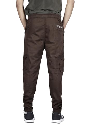 Image of KARTAVYA Cotton Cargo Track Pant for Men, Men's Regular Fit Track Pants Lower with Multi-Pockets & Side Pockets, Regular Fit for Men Track, Pajama for Men