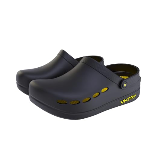 VKTRY Recovery Clogs – Cushioned EVA, Carbon Fiber Stability | Post Game Shoes, Rocker Sole, Ventilated Comfort, Deep Heel Cup, Slip Resistant, Removable Rear Strap, All Day Footwear