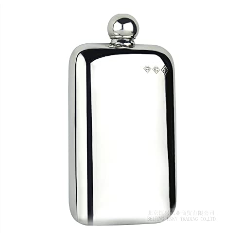Sheffield Pewter-Pewter Hip Flask- F001- 6Oz/170Ml (Approx.) Lead-Free Handmade In Uk #TOP23