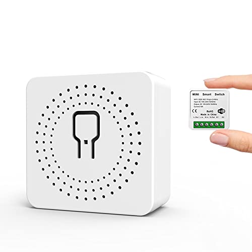 DoHome 2 Pack WiFi Relay Switch Work with Apple HomeKit,Alexa and Google Home Smart Mini Relay Switch Wireless Light Switch Remote Control Voice Control Timer Switch 16A