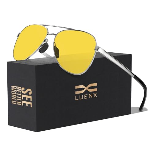 Image of LUENX Aviator Sunglasses for Women Men Polarized Lens Trendy Sun Glasses - UV 400 Protection 60MM with Accessories Driving