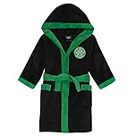 Celtic FC Official Football Gift Boys Fleece Dressing Gown Robe Black 9-10 Years