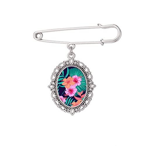 Broche fleur bleu ciel pour sublimer vos châles et robes de saison