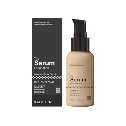 Image of Serum Foundation 30ml, Serum Infused Formula for Light-Medium Coverage, Longwear Oil Control, Moisturizing Brighten Foundation, Easy Blend for Daily Makeup and Flawless Skin
