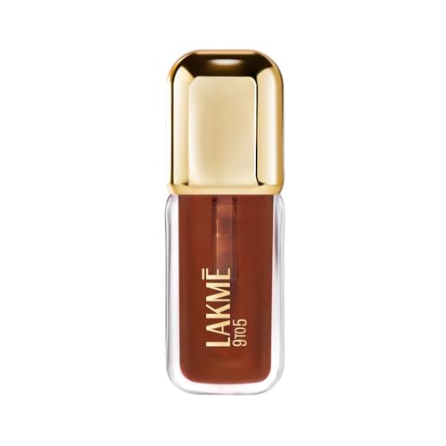 Image of LAKME 9to5 HyaGloss Powerplump Lip Oil, Monday Mocha, 4.2ml, for Plump Glossy Lips, with Hyaluronic Acid, Vitamin E & Peppermint Oil, Lightweight Non-Sticky Formula