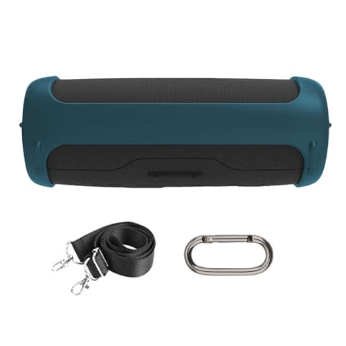 Silicone Protective Case for Portable Speakers Travel Bag with Shockproof Features Shoulder Strap &Carabiner