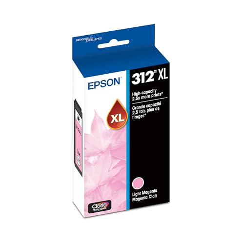 Image of Epson 312 Claria Photo HD Ink High Capacity Light Magenta Cartridge (T312XL620-S) Works with Expression XP-8500, 8600, 8700, 15000