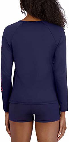Image of Nautica Women's Long Sleeve Rashguard - Quick-Dry, UPF Protection, Swim Shirt, Pool, Beach, Hiking, Yoga, Volleyball