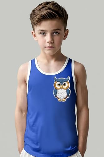 Image of Kids Cotton Blend Printed Vest for Baby Boy & Girl | Cotton Blend Printed Sleeveless Vest for Kids - Style - 9 (Pack of 5)