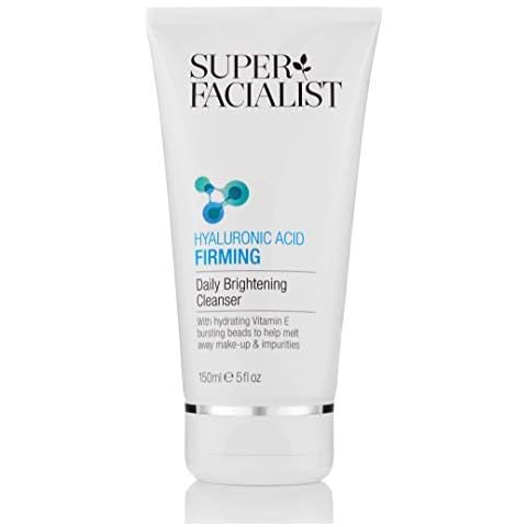 Super Facialist Hyaluronic Acid Firming Daily Brightening Cleanser, with Moisturising Vitamin E Beads and Mango Seed Oil, Vegan Friendly, 150 ml Cover