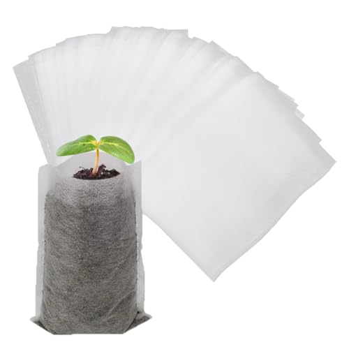 Derkerry 400pcs Nursery Growing Bags - Non-Woven Fabric Plant Grow Bags - Seedling Plants Pots Home Garden Outdoor Greenhouse Supplies