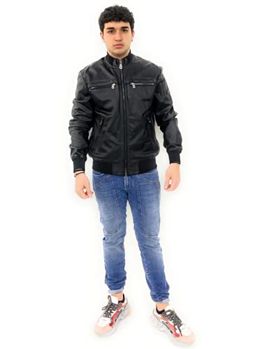  PEUTEREY SANDS LEATHER WS03 PEU3460 Giacca nera da uomo in vera pelle (L)