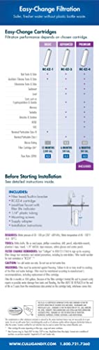 Image of Culligan US 4 EZ-Change Under Sink Water Filtration System with Dedicated Faucet and Premium Filter for Clean Drinking Water, Single Unit, Chrome