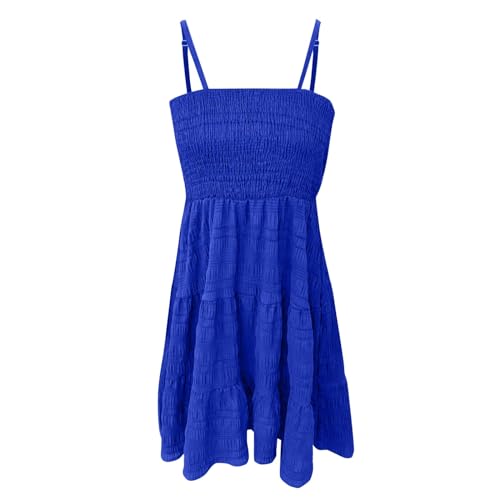 Robe d'été plissée fluide pour affiner la silhouette en bleu M - 7
