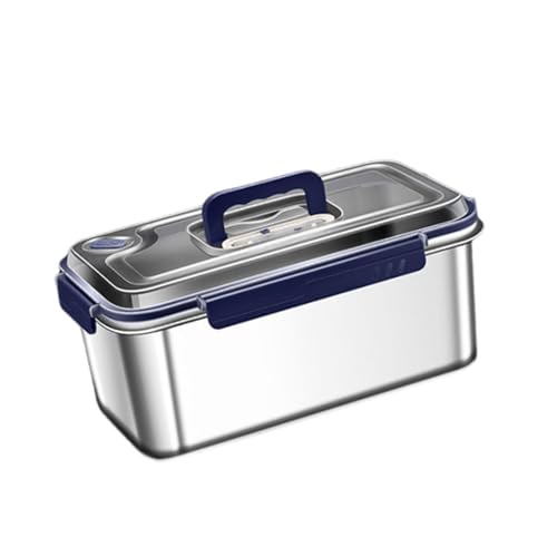 ＡＷＨＡＯ Rectangular Apilable Y Ligera de Acero Inoxidable con Tapa, Ideal para Guardar Alimentos en El Refrigerador. Apta para, 5600 Ml