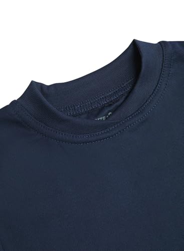 Athletic Sportswear Camiseta de manga larga para niños, para correr, fútbol, gimnasio, deportes, fitness, azul marino, 9-10 Años