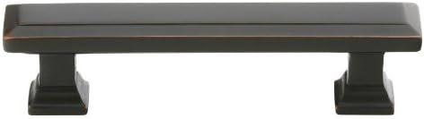 Emtek Geometric Rectangular Cabinet Pull, 10" Center-to-Center, Oil-Rubbed Bronze