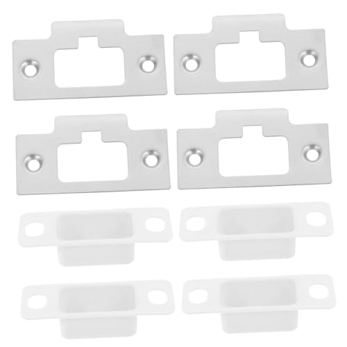 4個セット ドア枠のロック溝の修理 ドア ストライク プレート フィラー デッドボルトの取り付け ドアラッチプレート ストライクプレート 室内ドア用受け皿 Silver 鉄 KITANDOVE