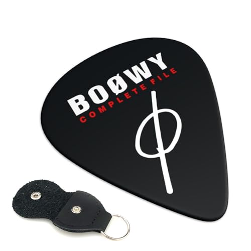 ギターピック Boowy ボウイ エレキギター ウクレレ ベース用ピック 6枚セット 3種厚み Abs素材 革収納バッグ付き 耐久性 携帯便利 ギター専用 贈り物 厚さ0.46mm