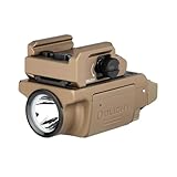 OLIGHT PL-Mini 3 Valkyrie 600 Lumens Compact Tactical Picatinny/GL/Hellcat Rail-Mounted Weaponlight with Two Included Rechargeable and Removable Battery, Pistol Light with Strobe Mode (Desert Tan)