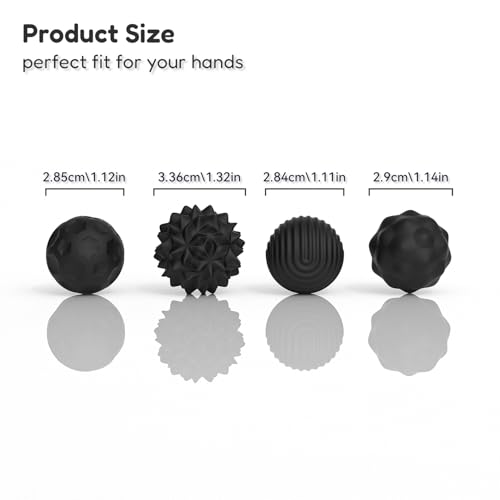 Image of Magnetic Sensory Fidget Ball Toy Silicone-Coated Stress Relief Balls Ideal for Adults Teens Relieve Stress Boost Focus (Black)