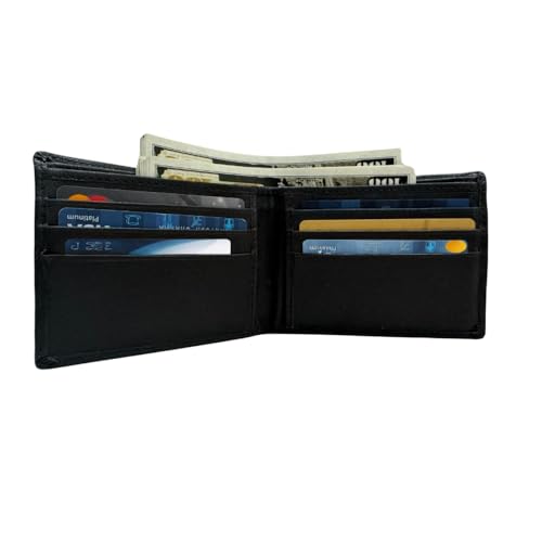 TAEMAN Black Leather Wallets for Men, Genuine Leather Mens Wallet Bifold Rfid Blocking2