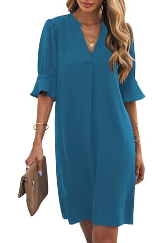 Wkior Short Sleeve Dress for Women V Neck Casual Loose...