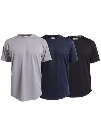 Kenneth Cole REACTION Performance Slim Fit T Shirts for Men 3-Pack - Moisture Wicking Shirts for Men for Workout, Casual Wear