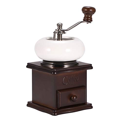 UNISOPH Molinillo de café manual de estilo vintage a manivela de madera maciza Molinillo de café para uso doméstico… - Imagen 3