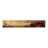XZincer Halloween-Banner, dekorative Flaggen für den Außenbereich, Halloween-Hintergrundbanner Betelnuss Kaufen (Yellow, One Size)