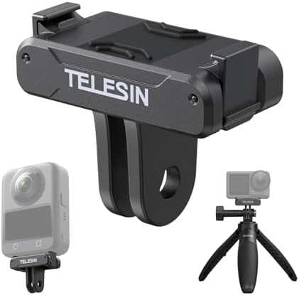 TELESIN Magnetic Quick Release Adapter for DJI Osmo Action 6/5/4/3 & DJI Osmo 360 - HyperMagnetic Force, Shock-Absorbing
