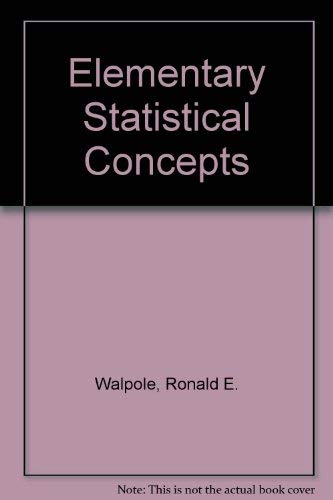 Elementary statistical concepts 0024240907 Book Cover